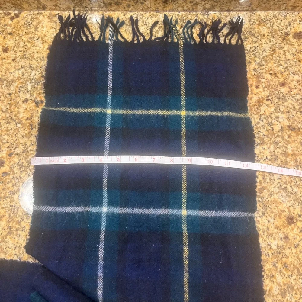 Vintage Campbell of Argyle Pure Wool Green Plaid Scarf Marshall Fields